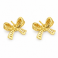 Golden Ribbon Bow Stud Earrings