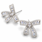 Marquise Sparkle Ribbon Bow Stud Earrings