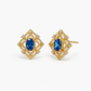 Blue Zircon Enamel Earrings