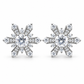 Silver Snowflake Sparkle Stud Earrings