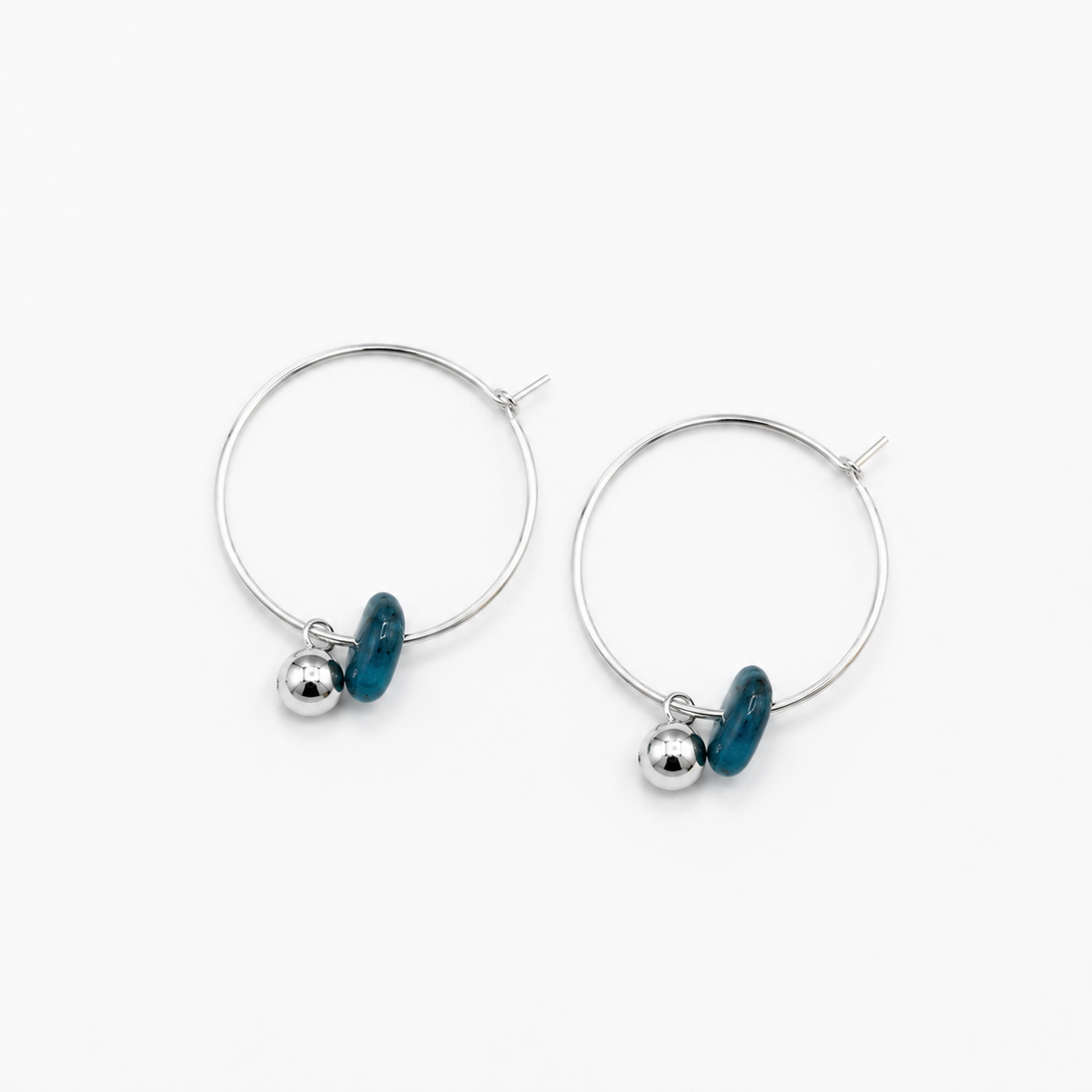Blue Stone Minimal Earrings