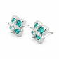 Teal Blossom Marquise Floral Stud Earrings