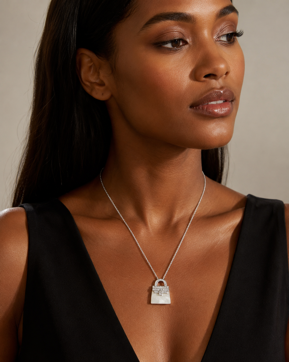White Pearl Lace Necklace