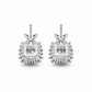 Silver Blossom Square Halo Stud Earrings