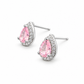 Blush Pink Teardrop Halo Stud Earrings