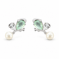Mint Butterfly Pearl Drop Earrings