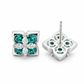 Teal Blossom Marquise Floral Stud Earrings