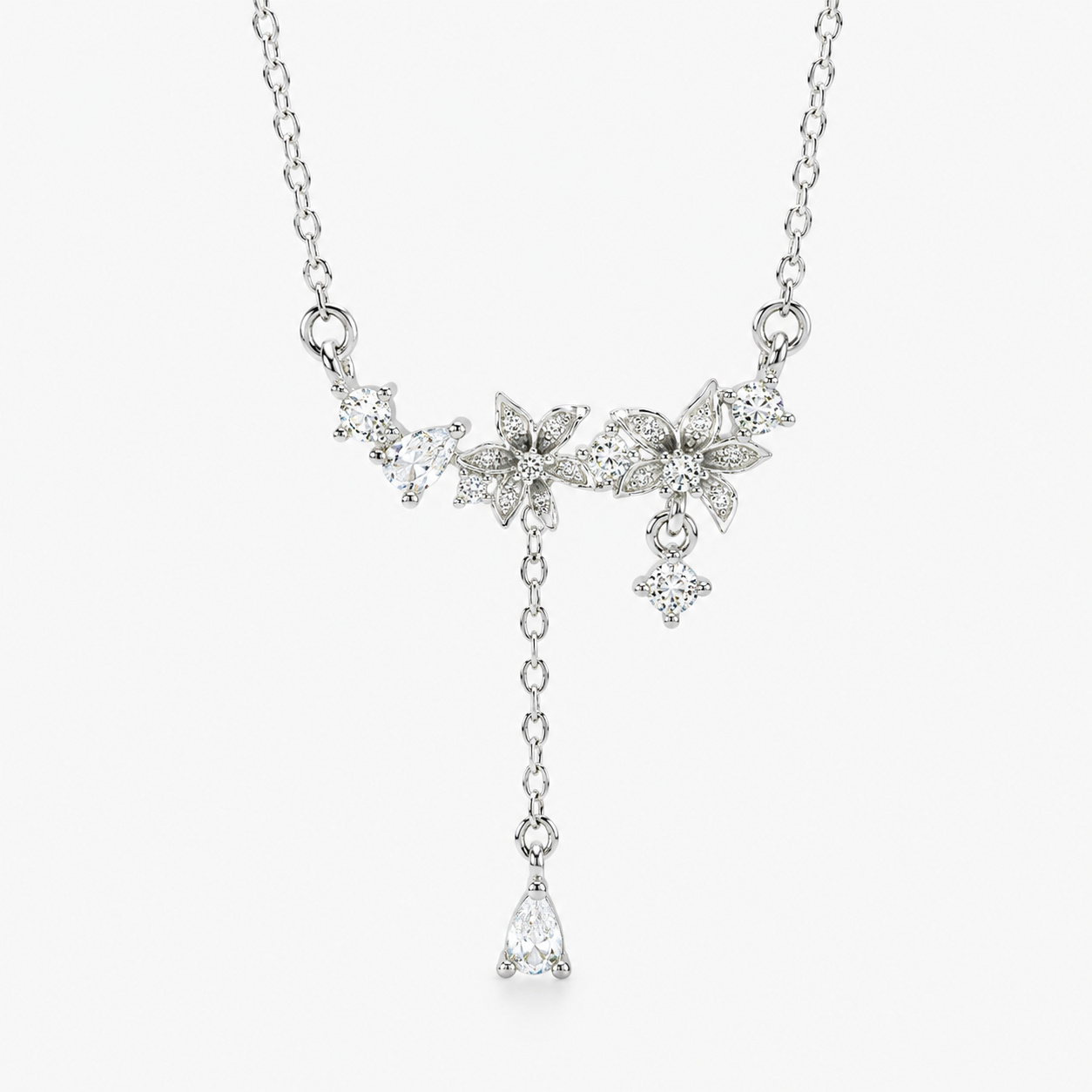 White Lace Chain Necklace