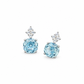 Aqua Blue Cushion Sparkle Drop Earrings