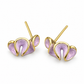 Lilac Swirl Gold-Tone Stud Earrings