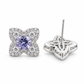 Violet Petal Sparkle Stud Earrings
